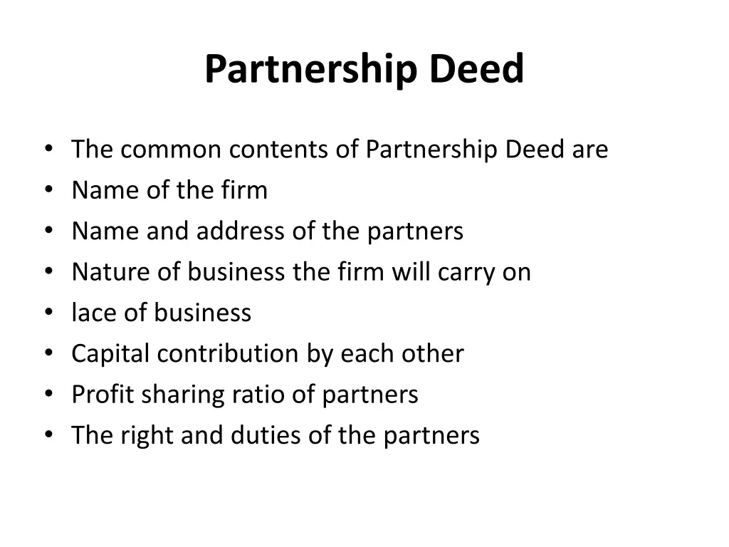 partnership deed