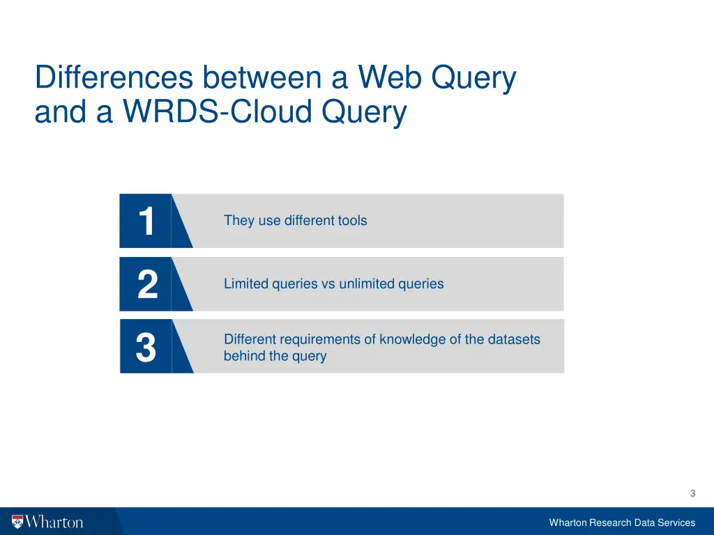 differences between a web query and a wrds cloud