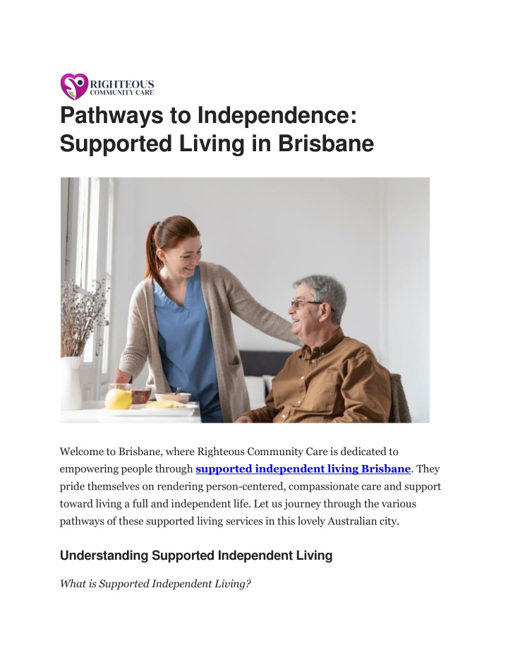 pathways to independence supported living