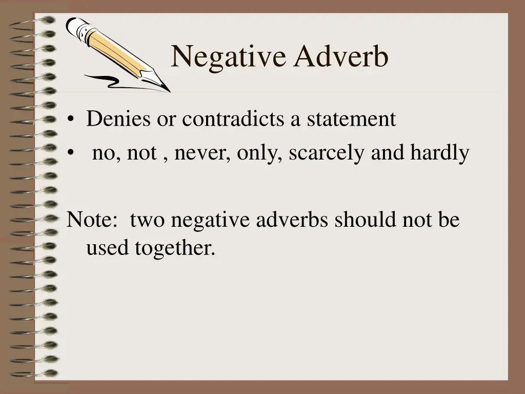 negative adverb