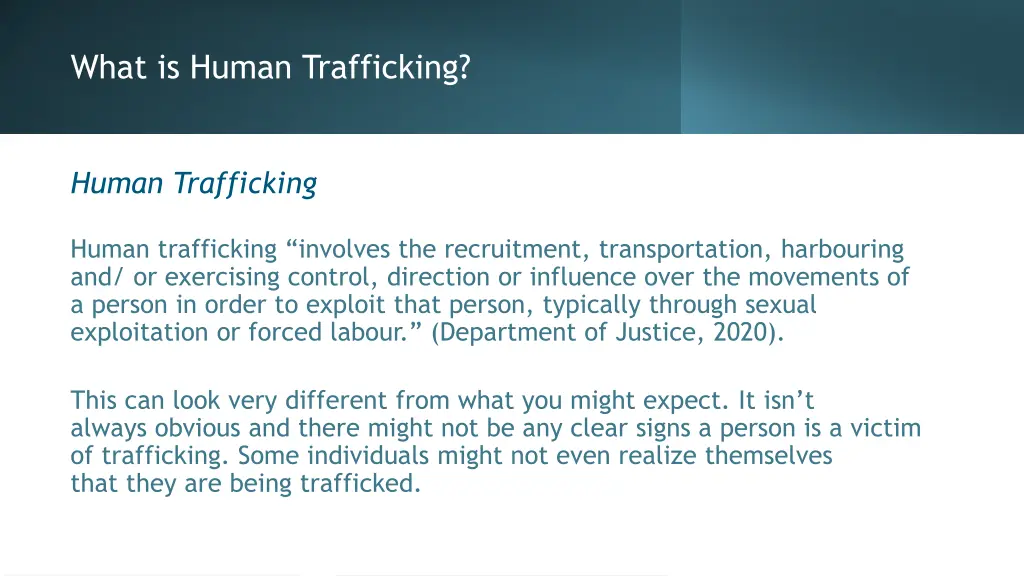 what is human trafficking 1