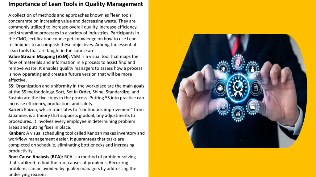 importance of lean tools in quality management