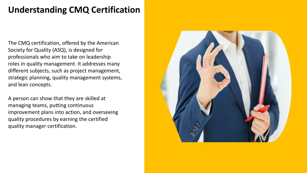 understanding cmq certification