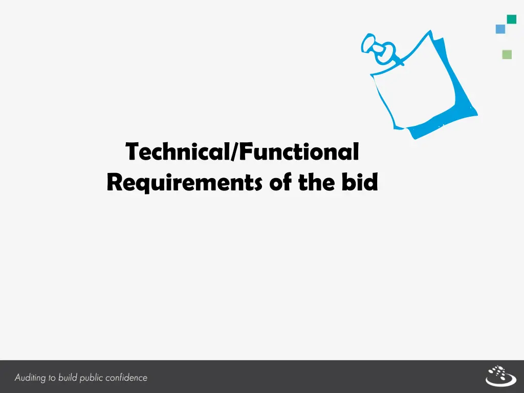 technical functional requirements of the bid