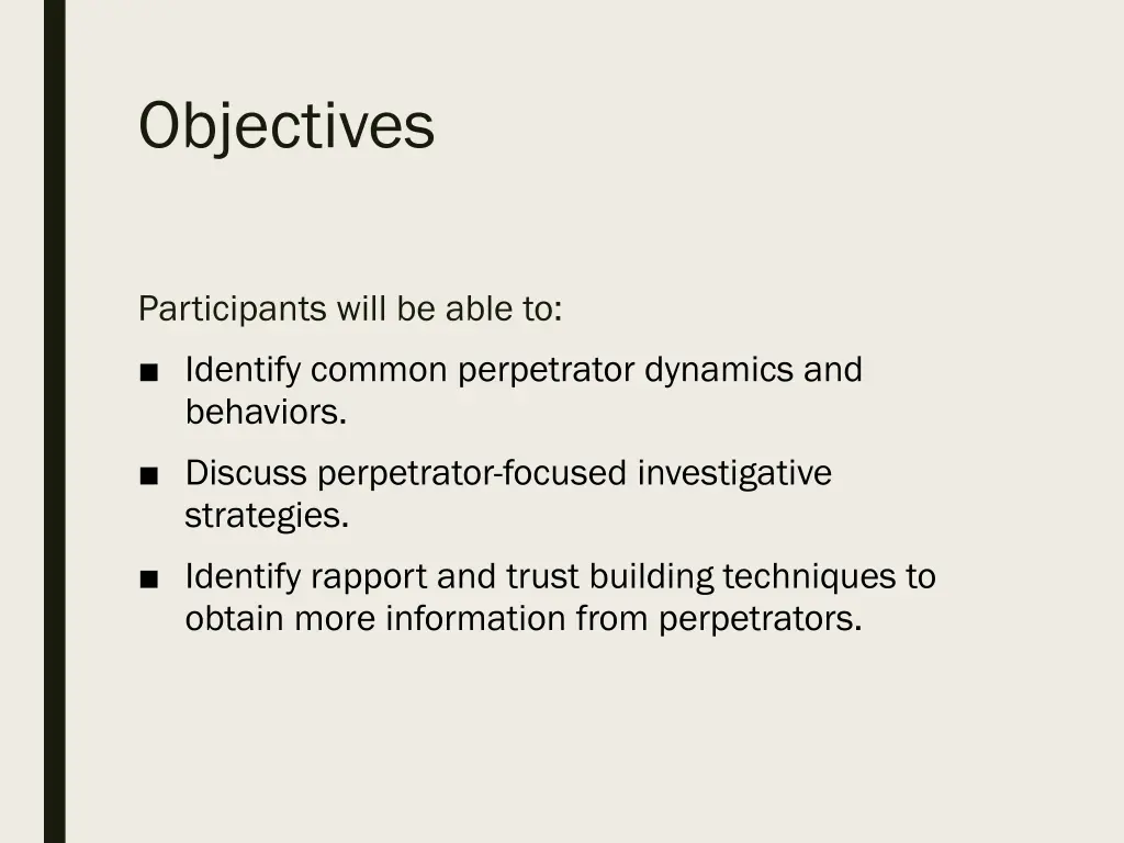 objectives