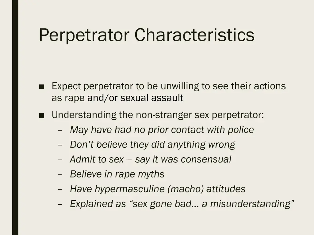 perpetrator characteristics