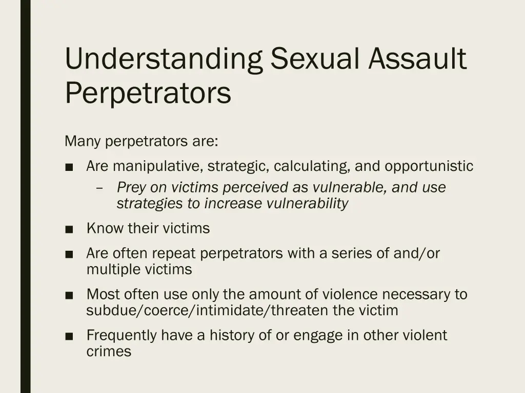 understanding sexual assault perpetrators