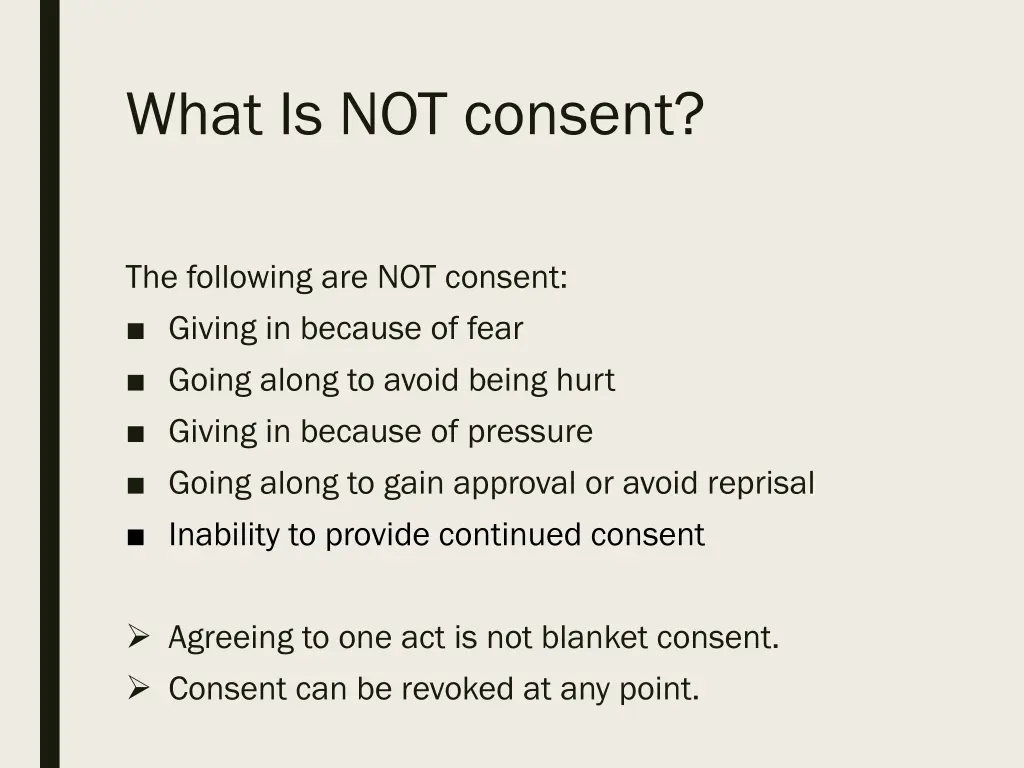 what is not consent