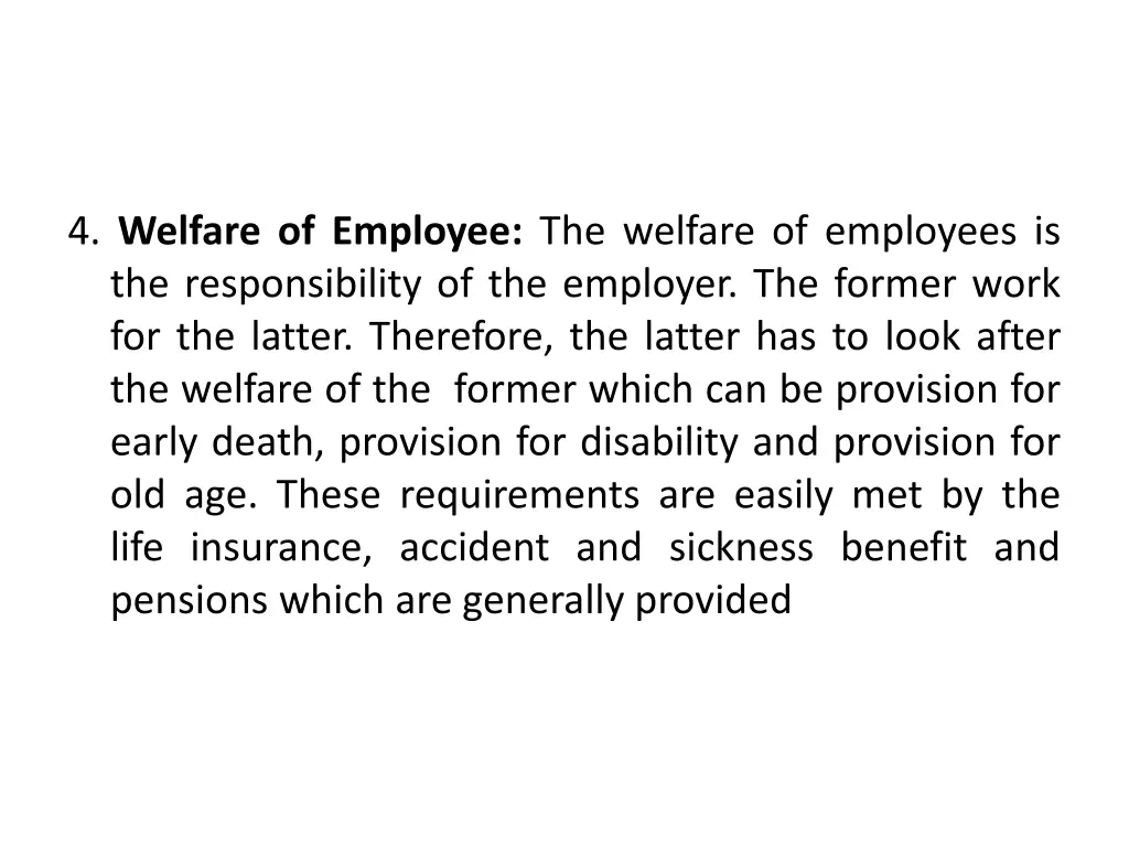 4 welfare of employee the welfare of employees