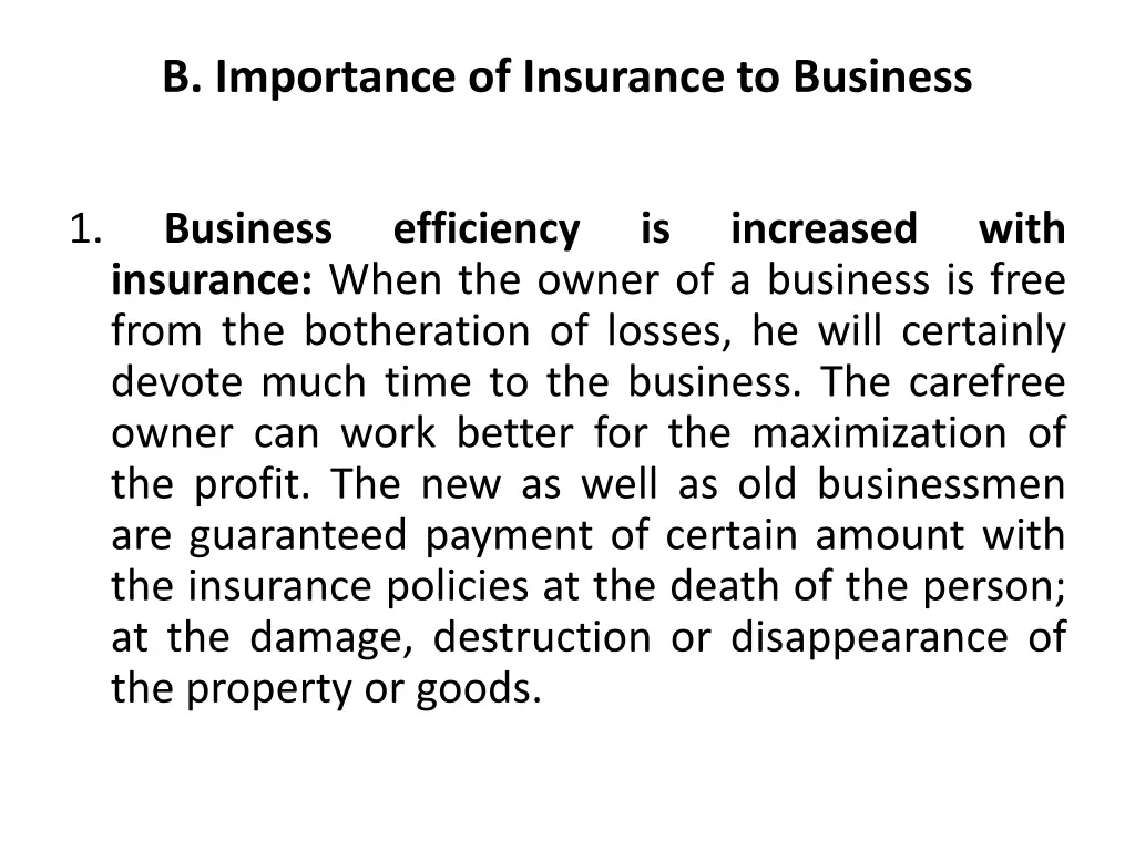 b importance of insurance to business