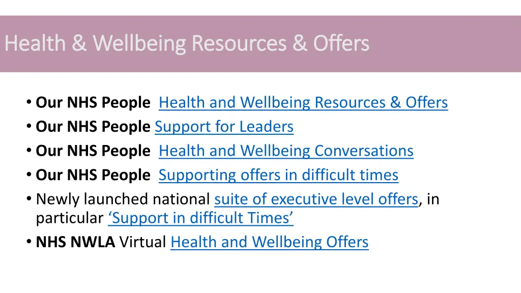 health wellbeing resources offers health