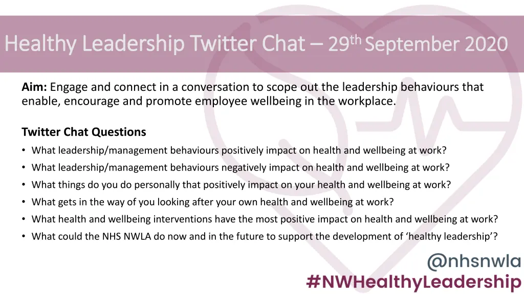 healthy leadership twitter chat healthy