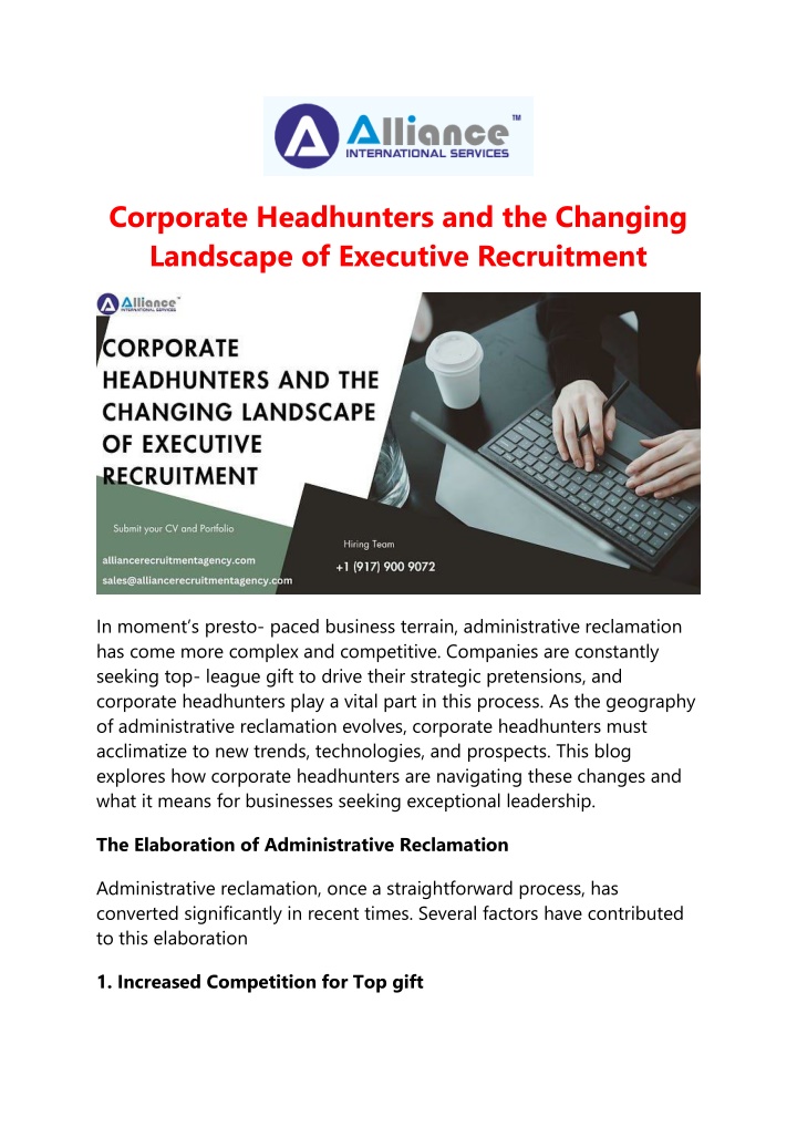 corporate headhunters and the changing landscape