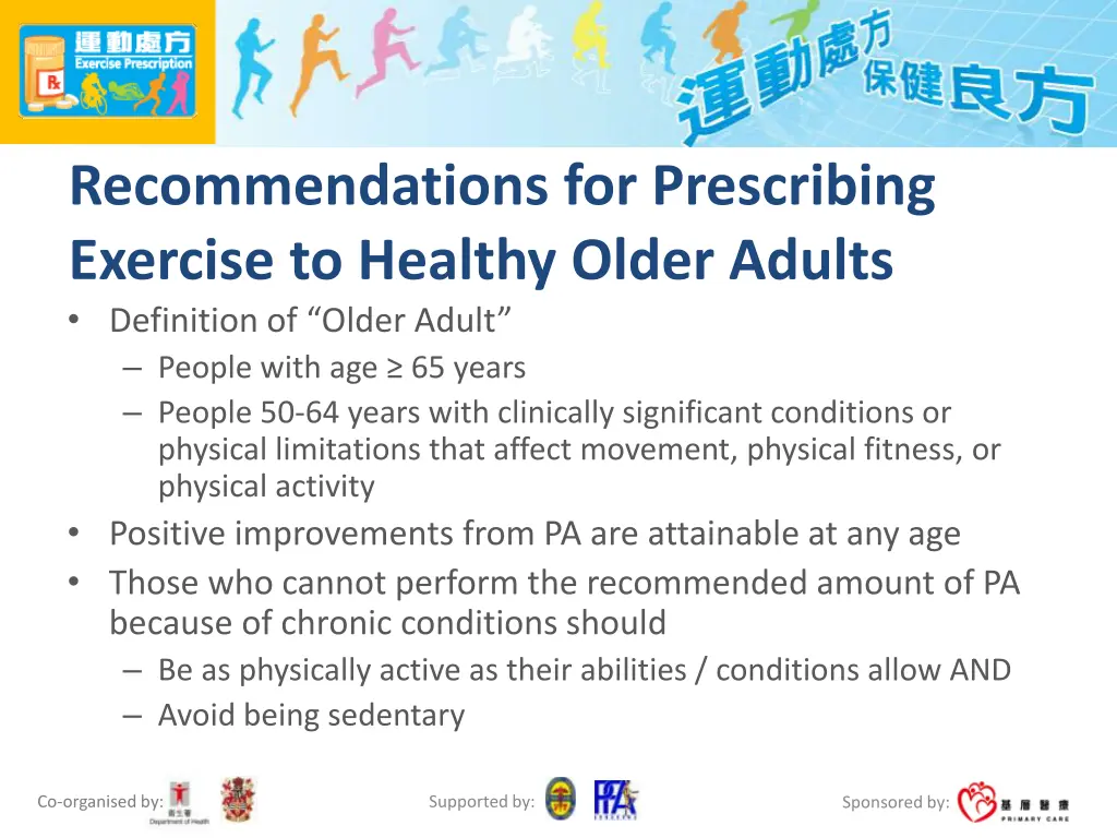 recommendations for prescribing exercise