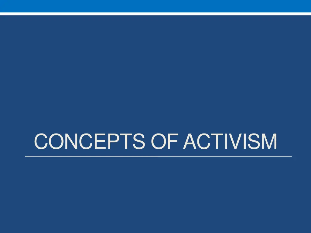 concepts of activism