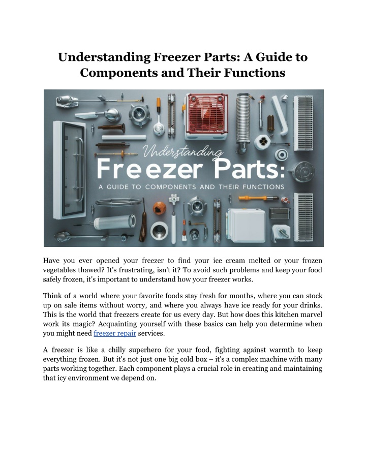 understanding freezer parts a guide to components