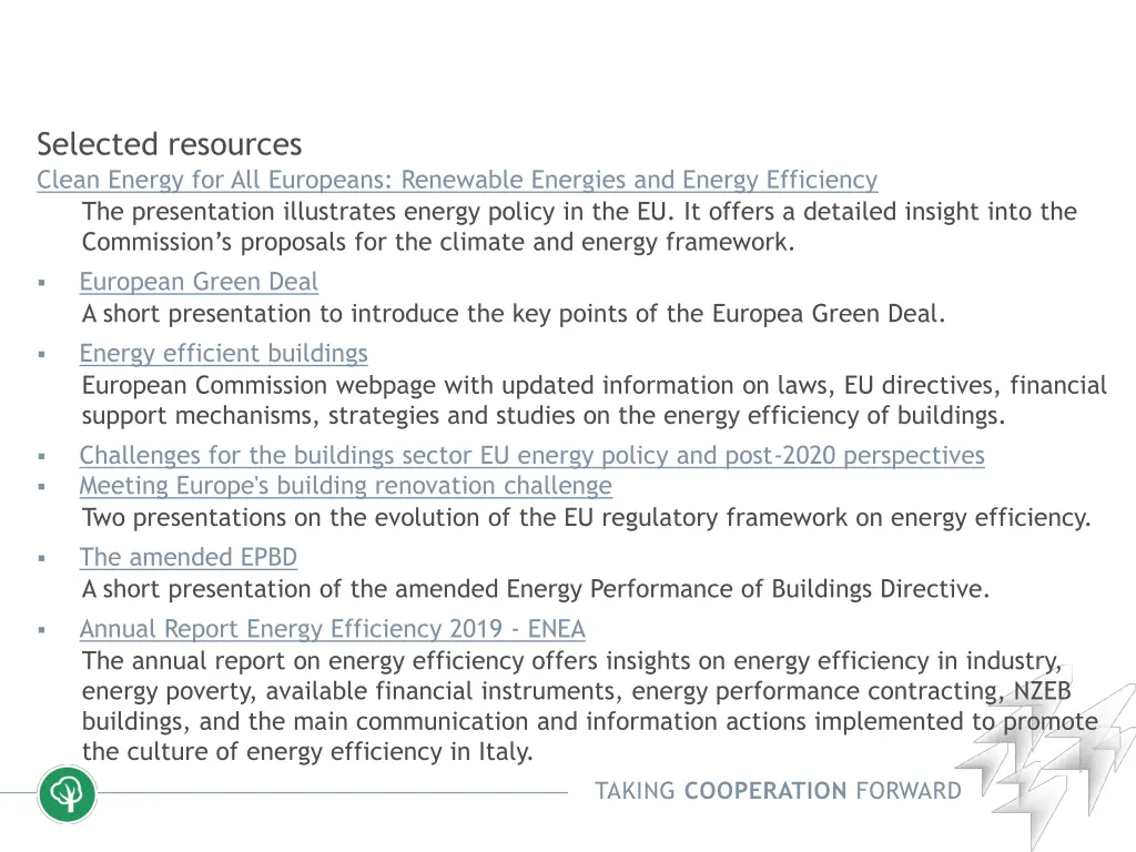 selected resources clean energy for all europeans