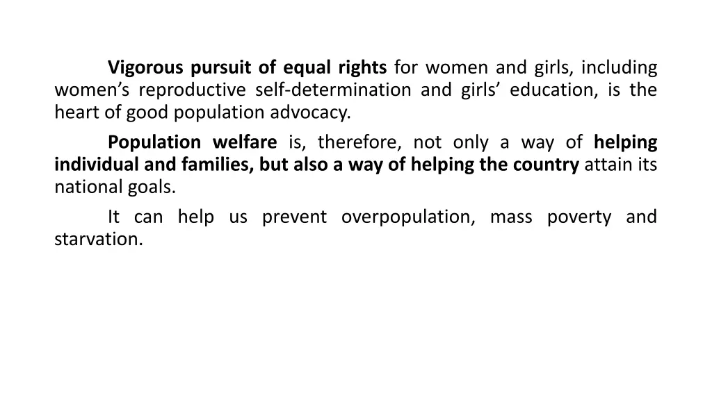 vigorous pursuit of equal rights for women