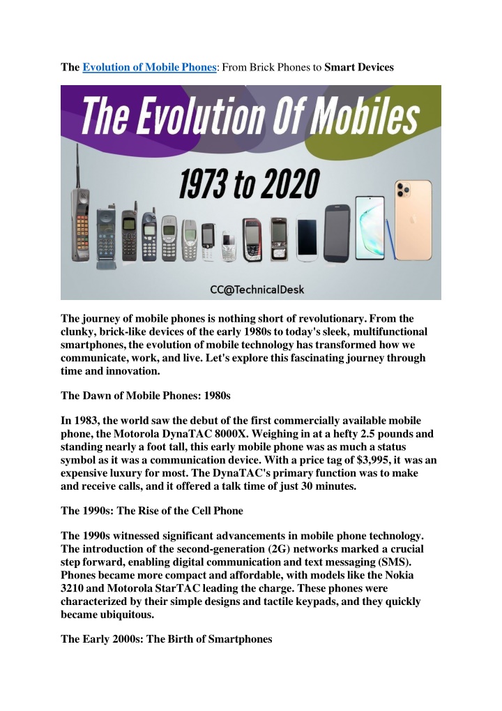 the evolution of mobile phones from brick phones