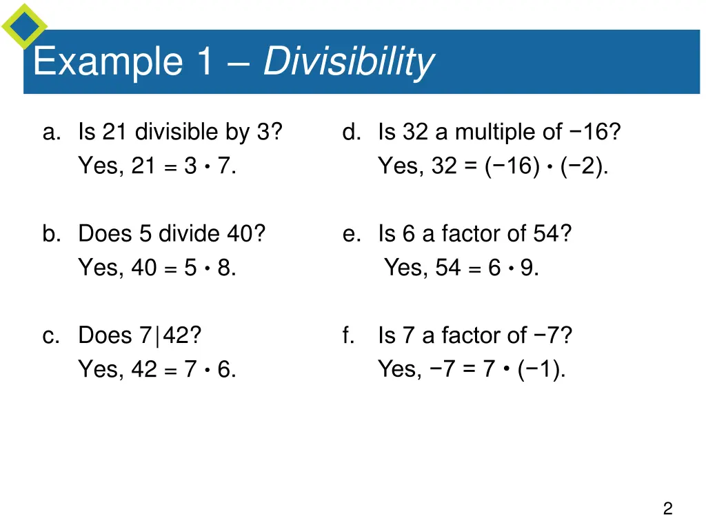 example 1 divisibility