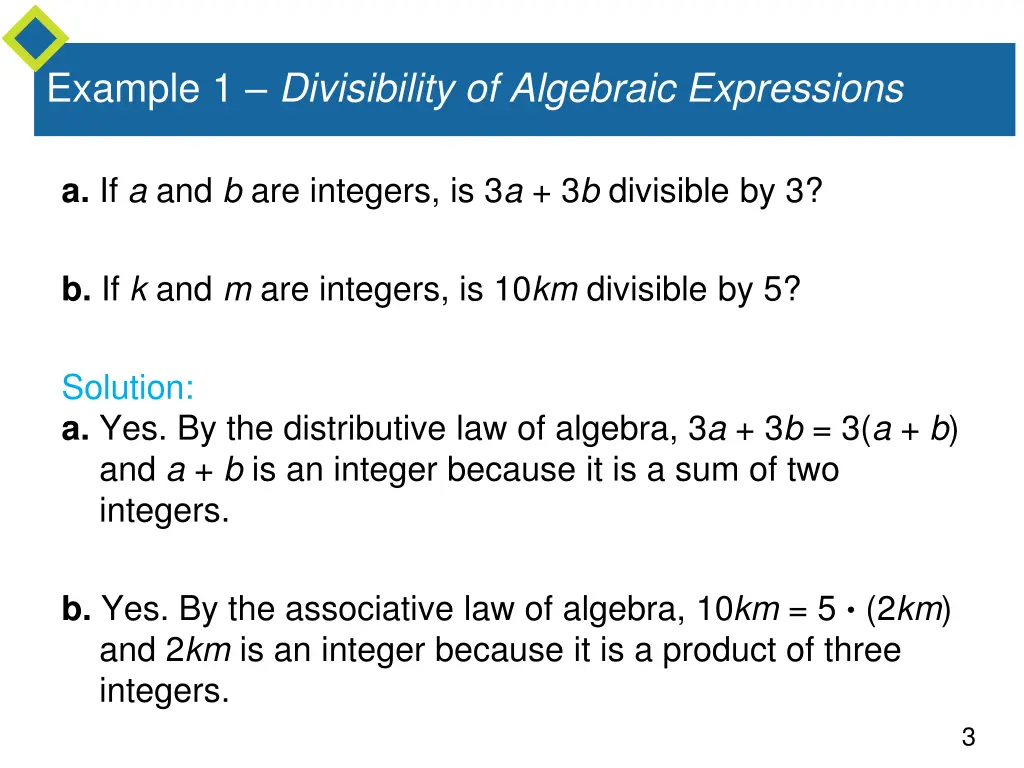 example 1 divisibility of algebraic expressions