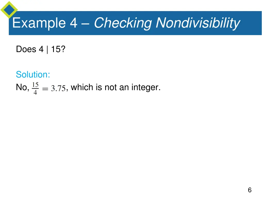 example 4 checking nondivisibility