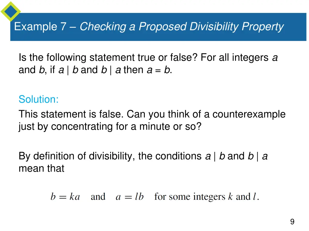 example 7 checking a proposed divisibility