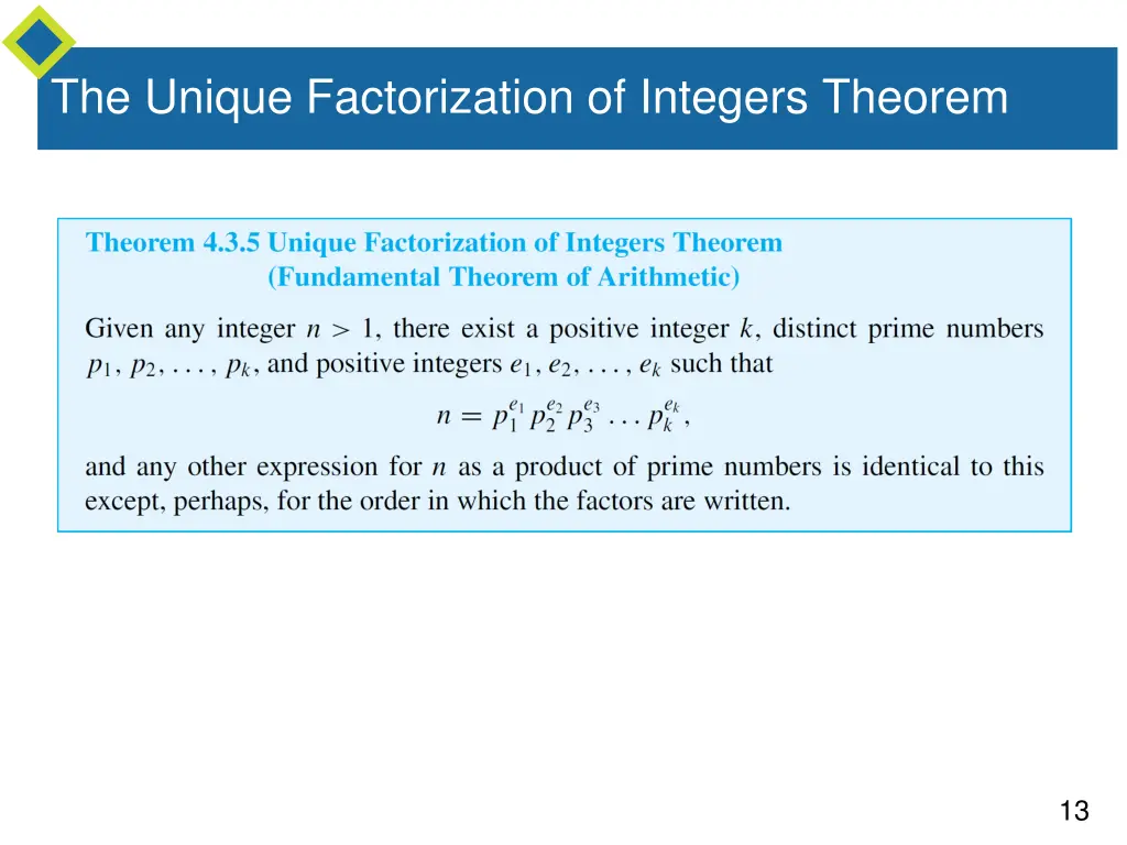 the unique factorization of integers theorem 1