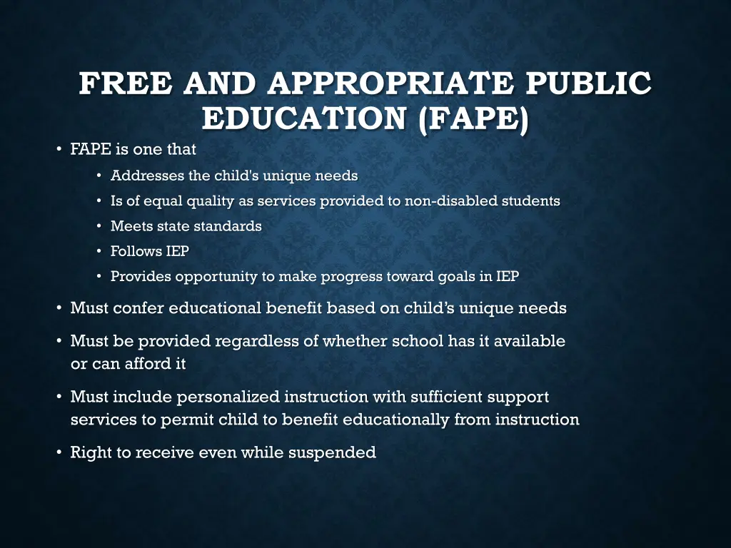 free and appropriate public education fape fape