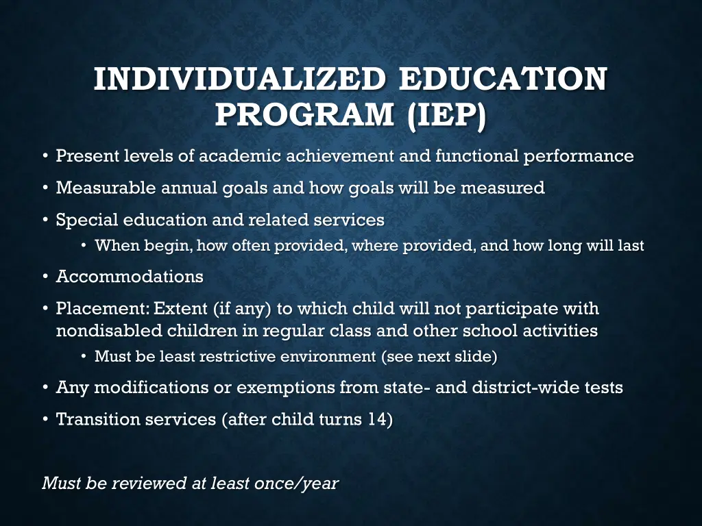 individualized education program iep