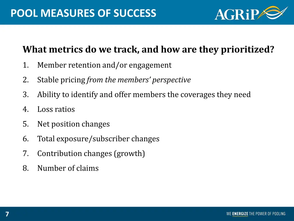 pool measures of success