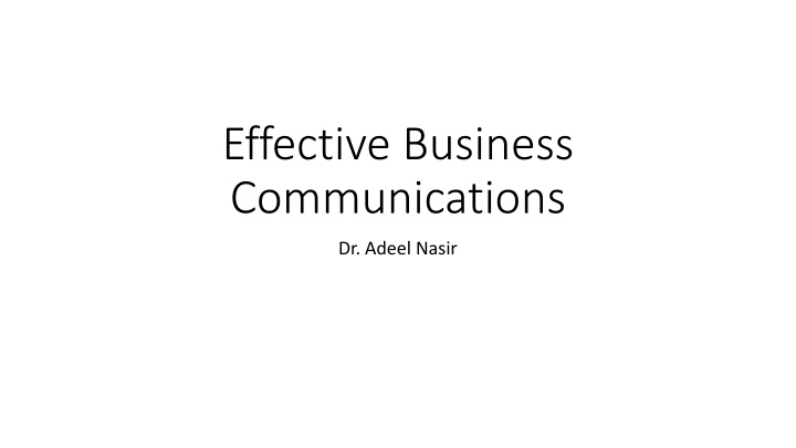 effective business communications