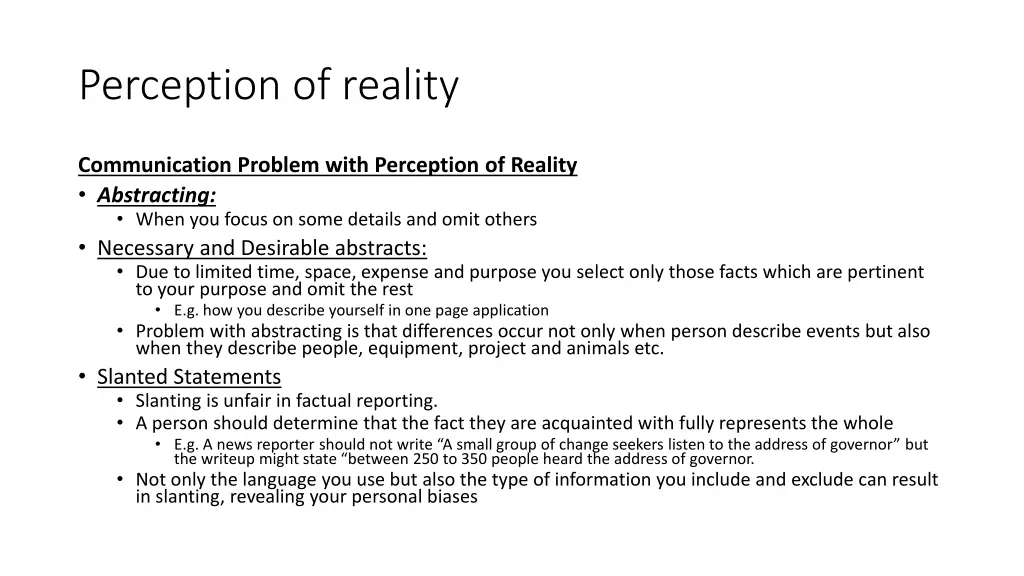 perception of reality 1