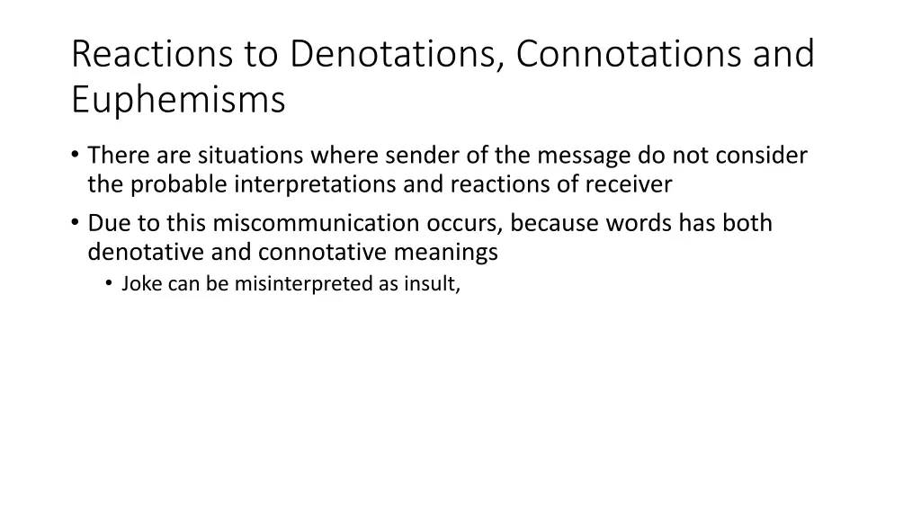 reactions to denotations connotations