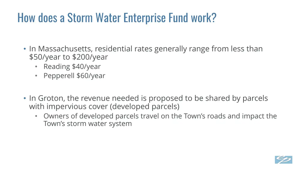 how does a storm water enterprise fund work 1