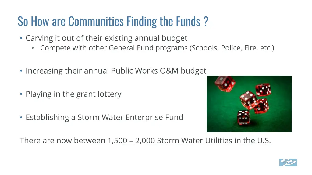 so how are communities finding the funds