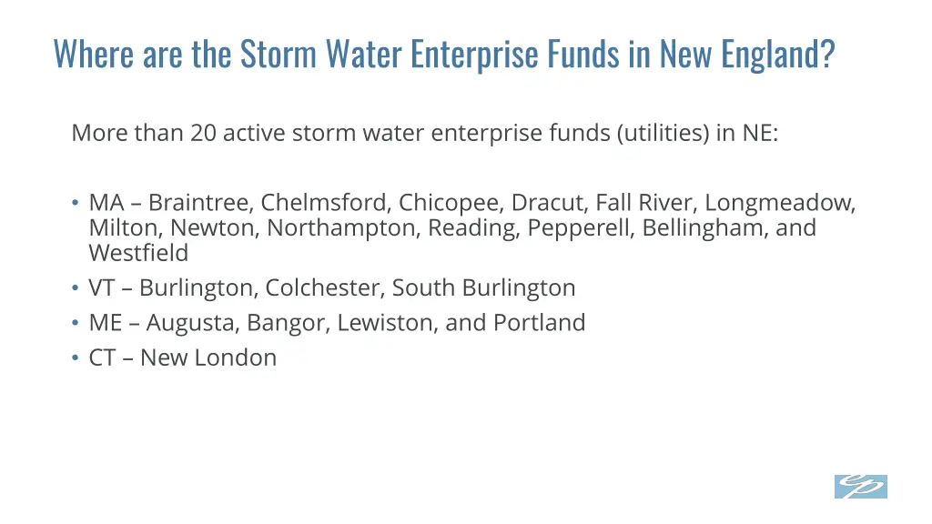 where are the storm water enterprise funds