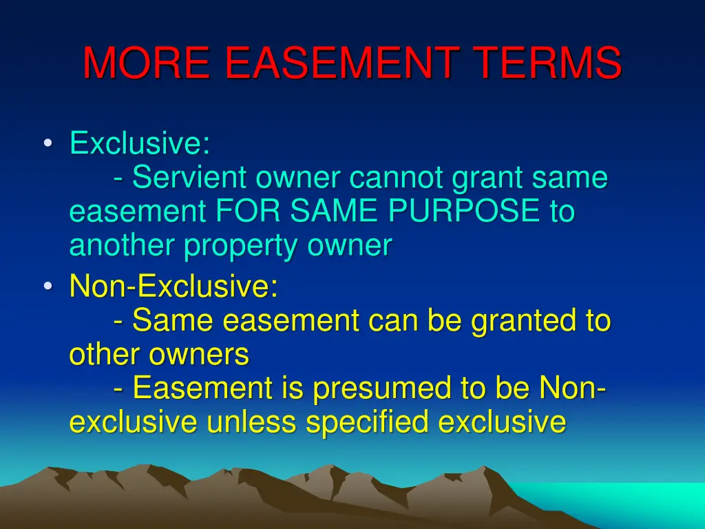 more easement terms