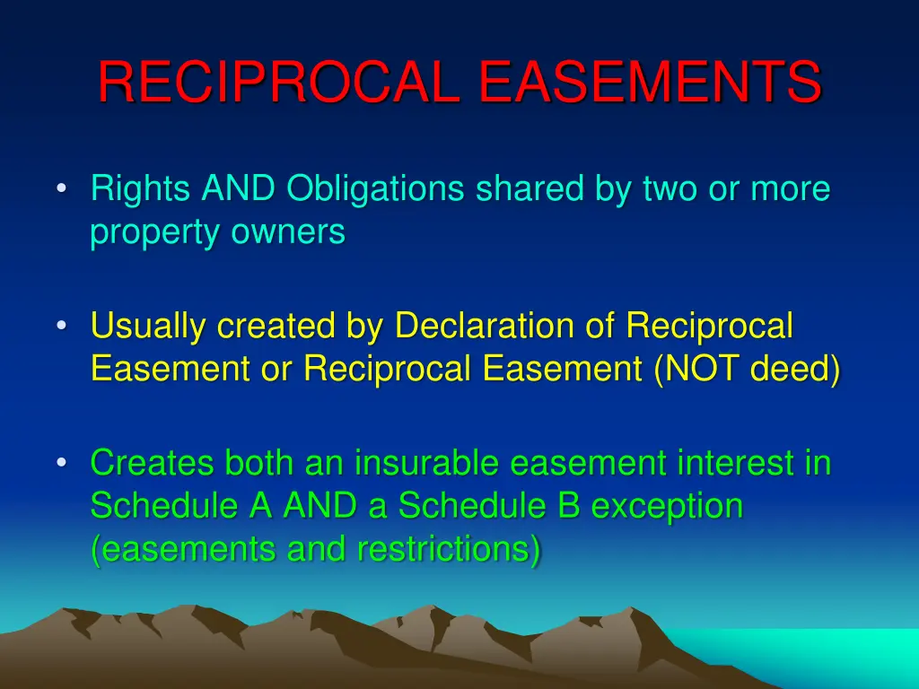 reciprocal easements