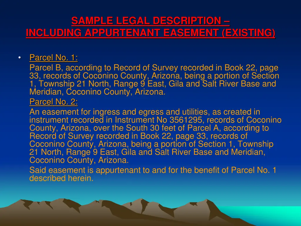 sample legal description including appurtenant