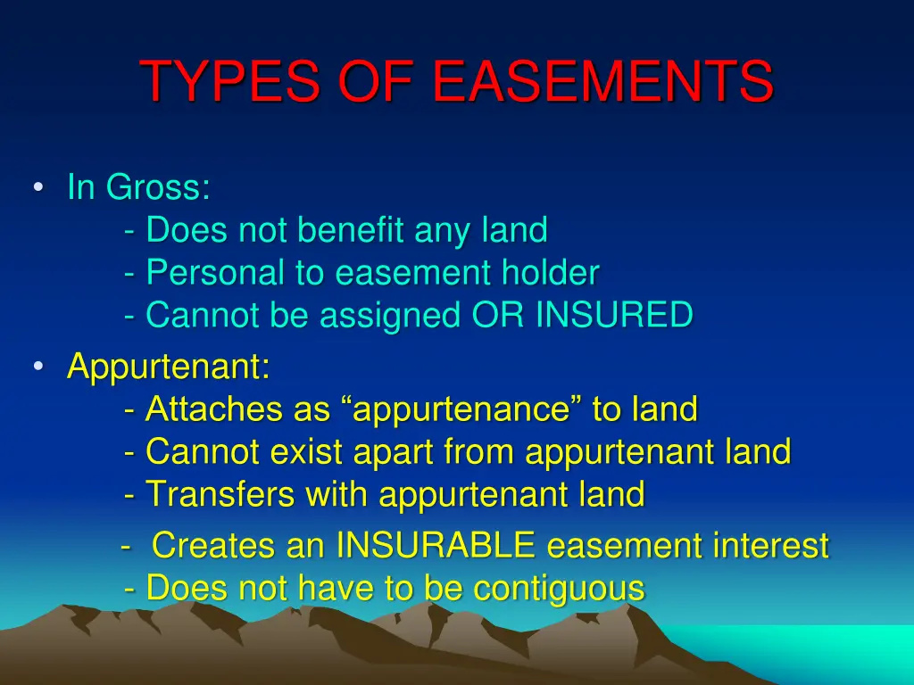 types of easements