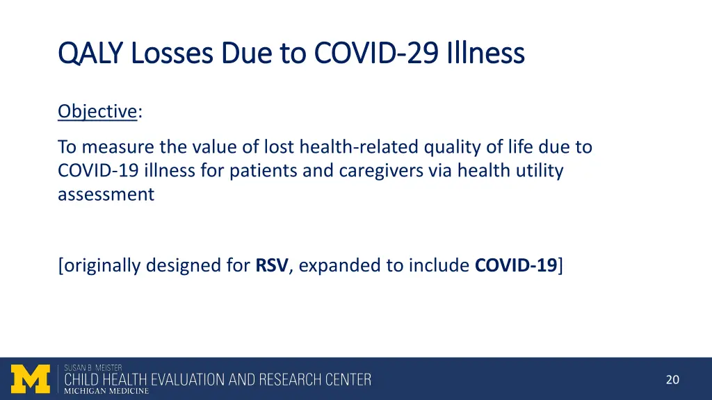 qaly losses due to covid qaly losses due to covid