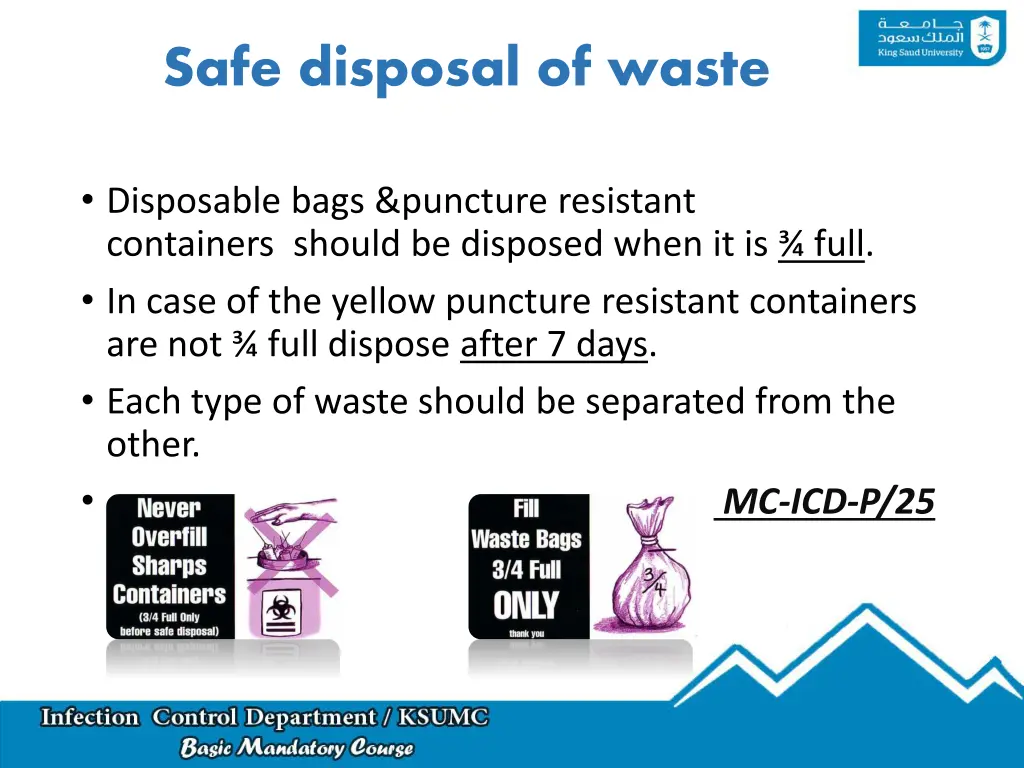 safe disposal of waste