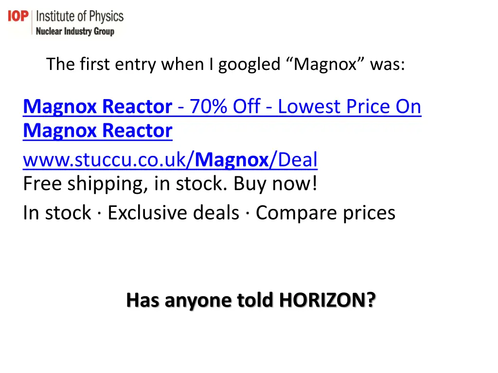 the first entry when i googled magnox was