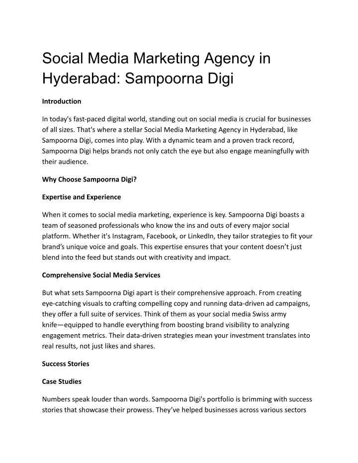 social media marketing agency in hyderabad