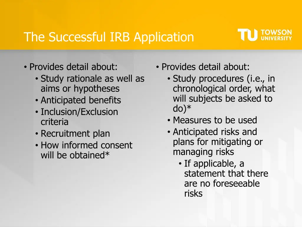 the successful irb application