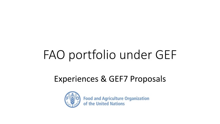 fao portfolio under gef