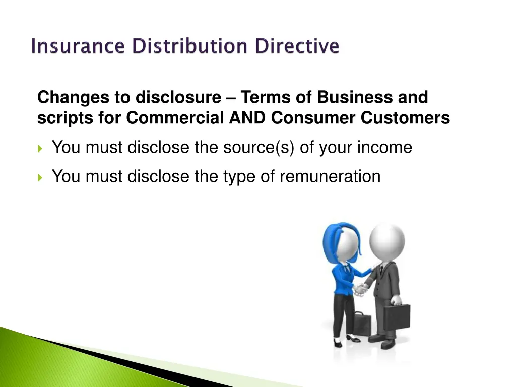 changes to disclosure terms of business