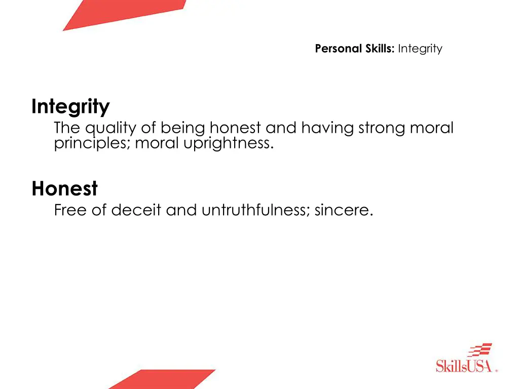 personal skills integrity 10