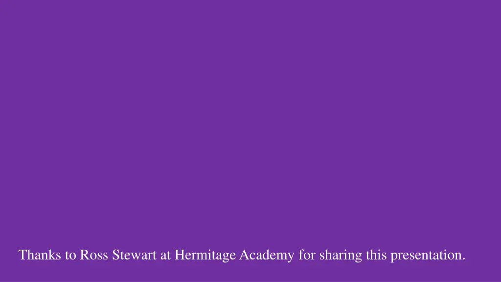 thanks to ross stewart at hermitage academy